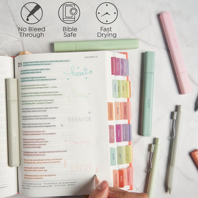 Believe - Aesthetic Highlighters and Gel Pens With Soft Ink And Tip, Bible Highlighters and Pens No Bleed, Dry Fast Easy to Hold, for Bible Journaling Planner School Supplies (Pastel Muted, Multicolor) - Image 3